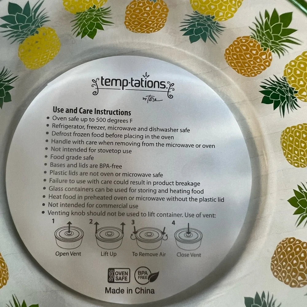 Temptations Oven Safe Glass Bakeware/Storage Container‎ Brand New Green